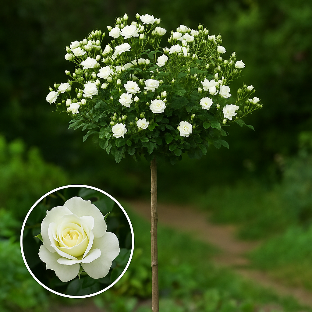 6812731928_troyanda-na-shtambi.png Троянда на штамбі "Вайт Леді" (White Lady) - Зображення 1